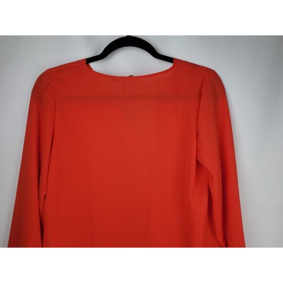 Three Eighty Two Revolve Women's Sienna Surplice Blouse Tangerine Orange Size S - Picture 8 of 9